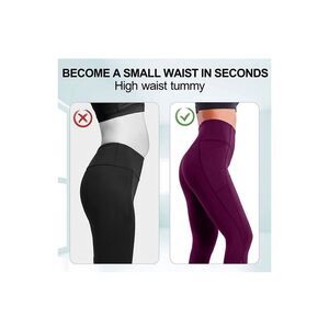 Inber Yoga Pants Bike Shorts for Women Leggings with Pockets High Waist Tummy Co